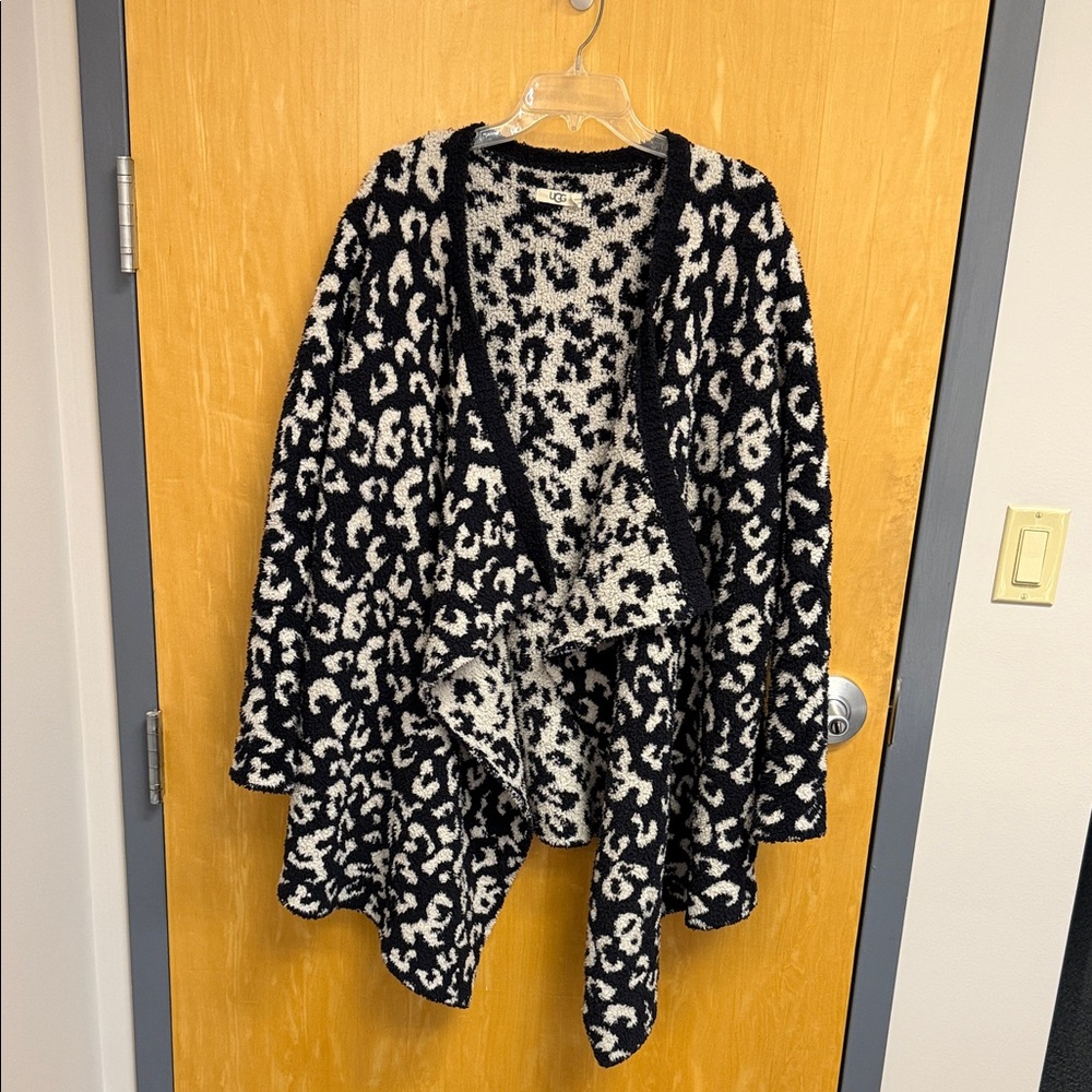 UGG Black and White Leopard Cardigan